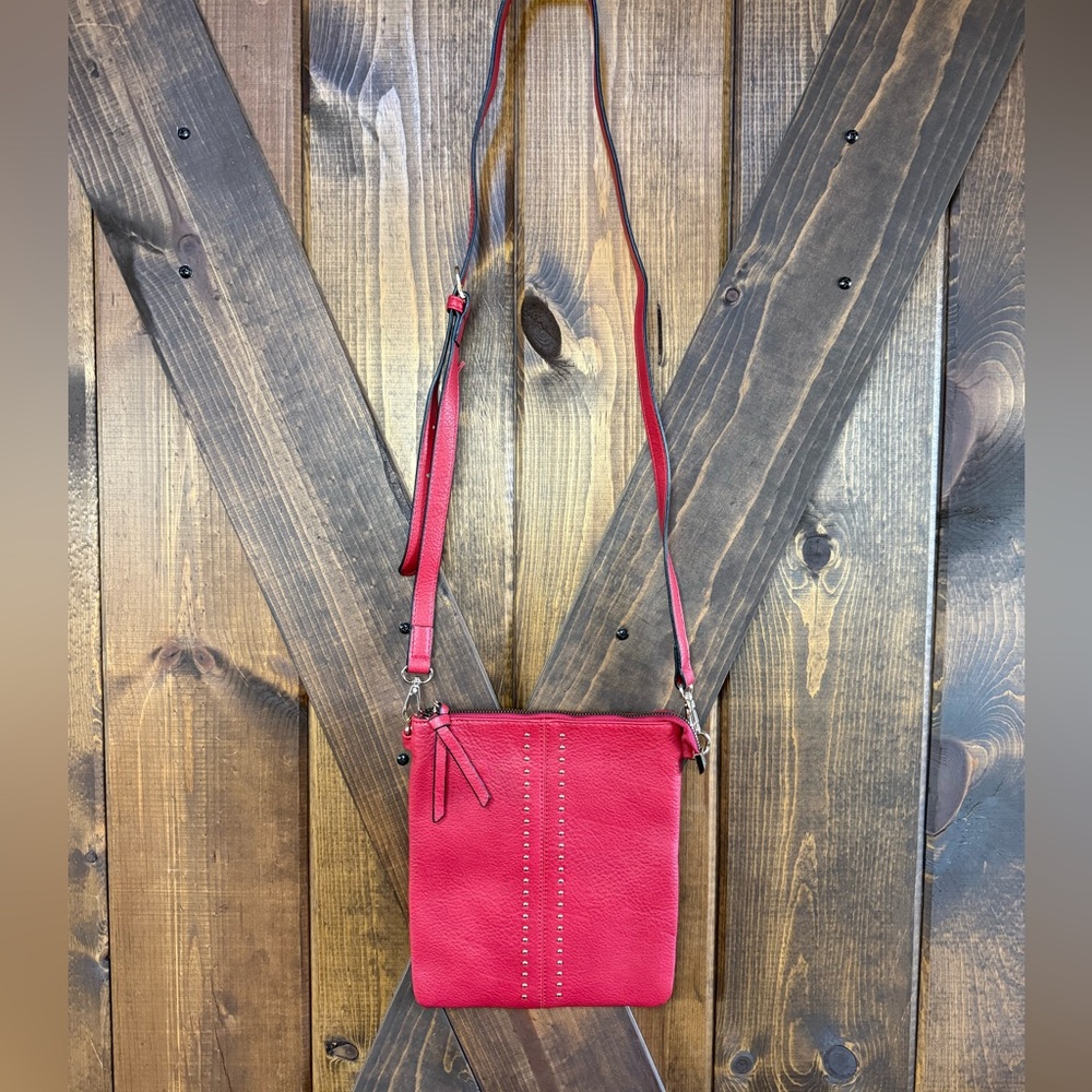 Montana West Red Crossbody Bag with Stud Accents